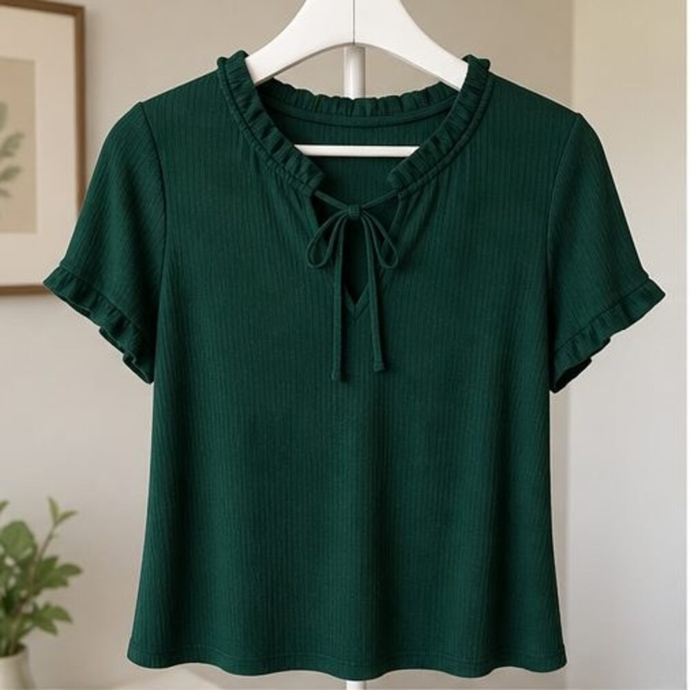 Emerald Button Blouse